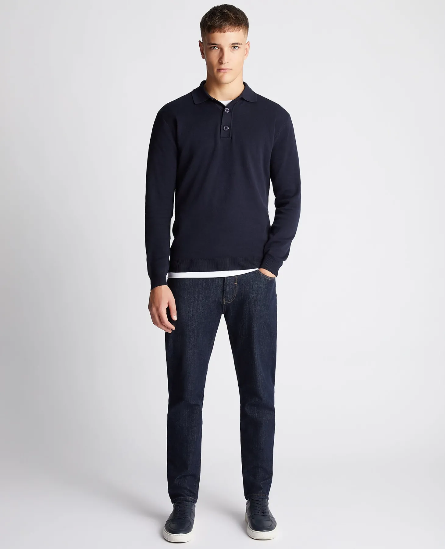Relaxed Fit Long Sleeve Polo