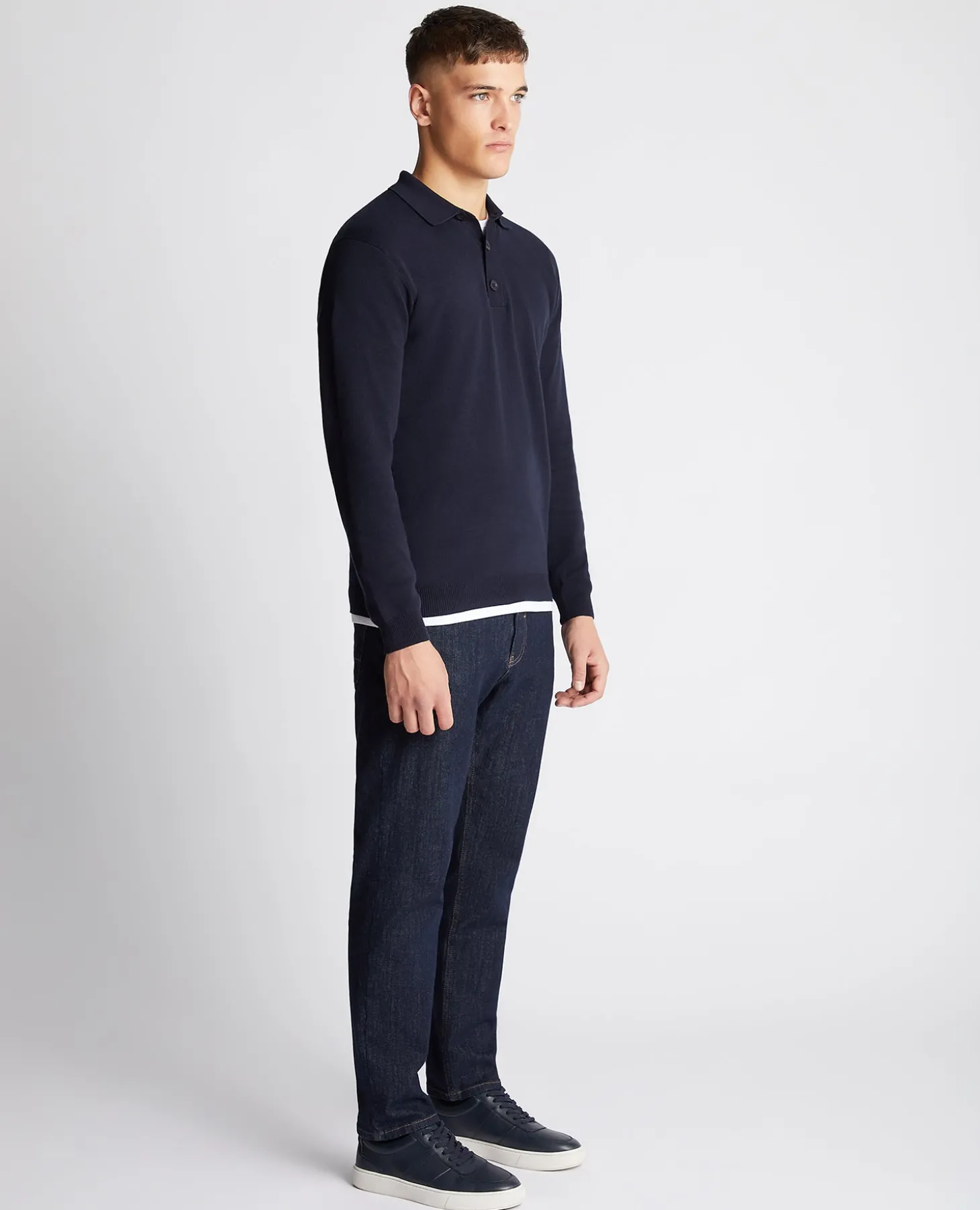 Relaxed Fit Long Sleeve Polo
