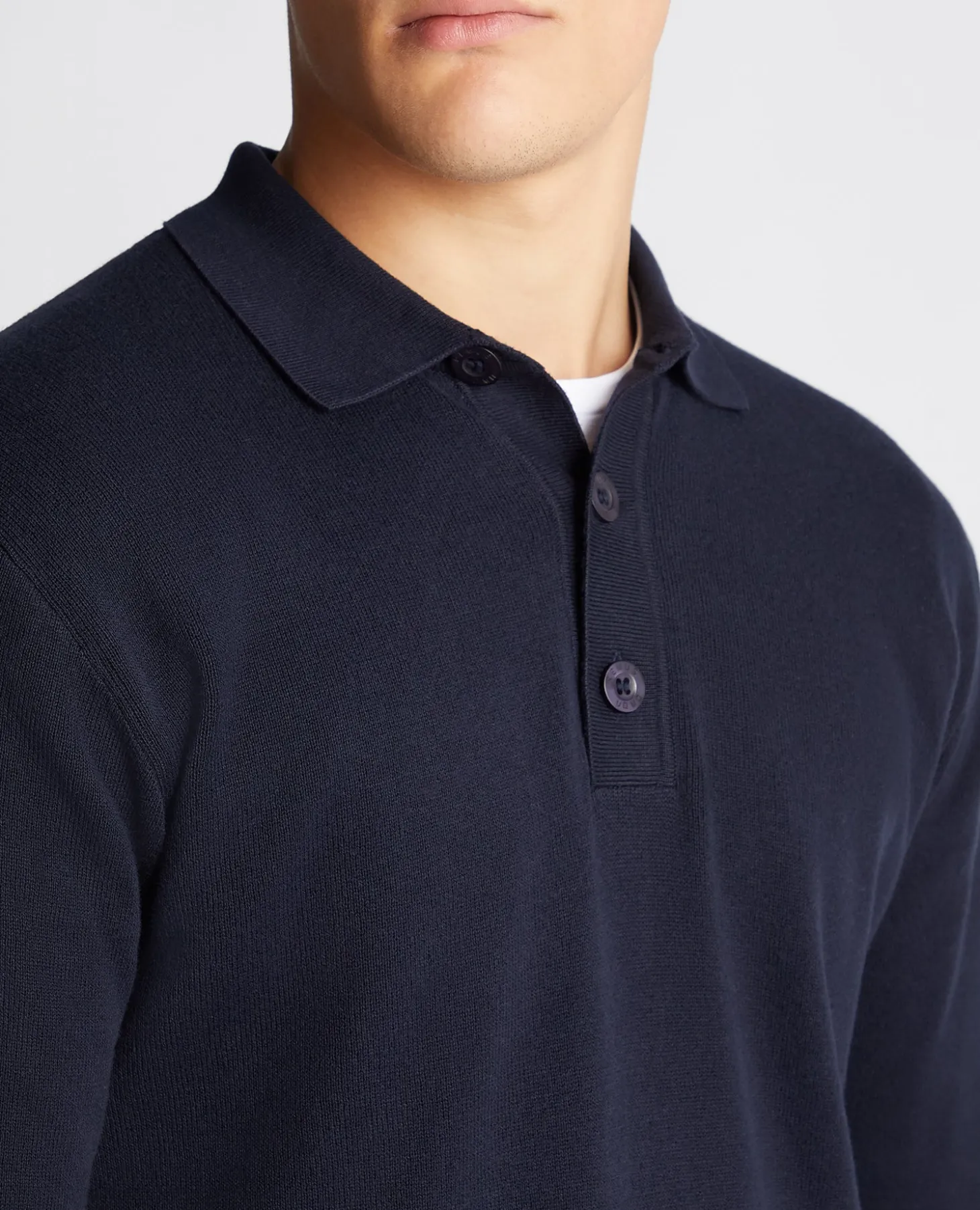 Relaxed Fit Long Sleeve Polo