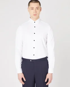 Slim Fit Black Button Formal Shirt