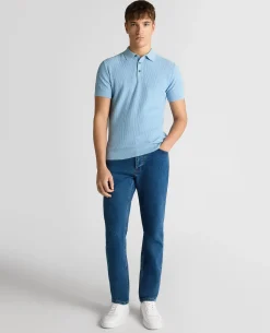 Slim Fit Cotton Interest Fabric Polo Shirt