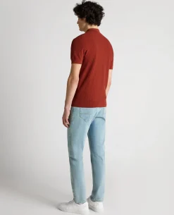 Slim Fit Cotton Interest Fabric Polo Shirt