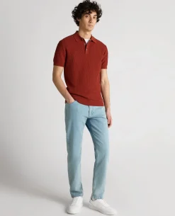 Slim Fit Cotton Interest Fabric Polo Shirt