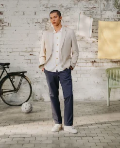 Slim fit cotton-blend stretch jacket