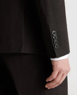 Slim Fit Double-Breasted Linen-Blend Suit