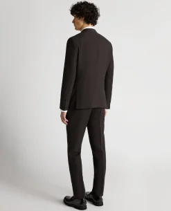 Slim Fit Double-Breasted Linen-Blend Suit