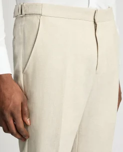 Slim Fit Linen Blend Suit Trousers