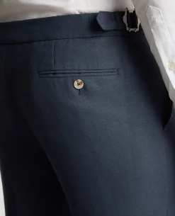 Slim Fit Linen Blend Suit Trousers