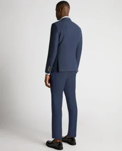 Slim Fit Linen-Blend Double Breasted Suit