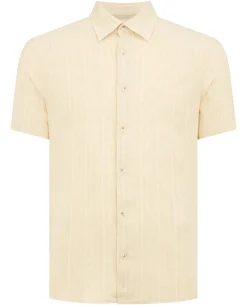 Slim Fit Striped Organic Cotton-Linen Shirt