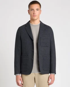 Slim fit wool-poly jacket