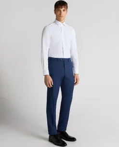 Slim Leg Checked Stretch Formal Trousers