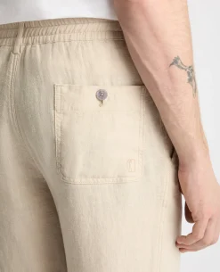 Stone Straight Leg Linen Trousers