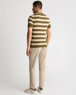 Stripe Knit Crew Neck T-Shirt