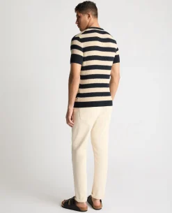 Stripe Knit Crew Neck T-Shirt