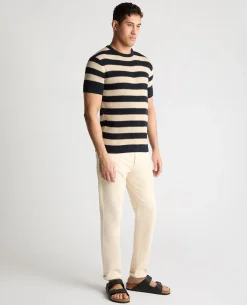 Stripe Knit Crew Neck T-Shirt