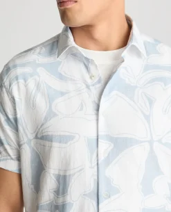 Tapered Fit Abstract Floral Print Shirt
