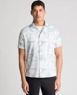 Tapered Fit Abstract Floral Print Shirt