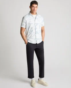 Tapered Fit Abstract Floral Print Shirt