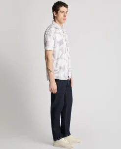 Tapered Fit Abstract Floral Print Shirt