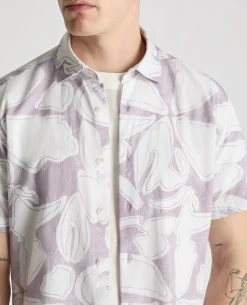 Tapered Fit Abstract Floral Print Shirt