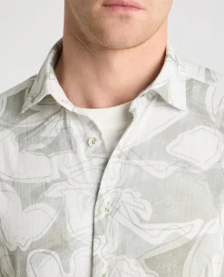Tapered Fit Abstract Floral Print Shirt
