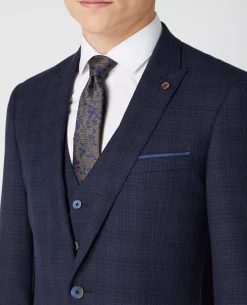 Tapered Fit Checked Wool Rich Mix and Match Suit