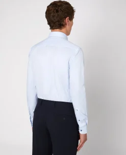 Tapered Fit Cotton Contrast Collar Shirt