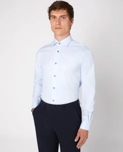 Tapered Fit Cotton Contrast Collar Shirt