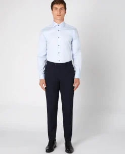Tapered Fit Cotton Contrast Collar Shirt