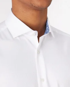 Tapered Fit Cotton Contrast Collar Shirt