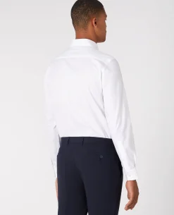 Tapered Fit Cotton Contrast Collar Shirt