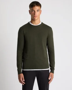 Tapered Fit Cotton Crew Neck Sweater
