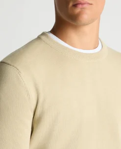 Tapered Fit Cotton Crew Neck Sweater