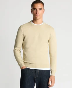 Tapered Fit Cotton Crew Neck Sweater