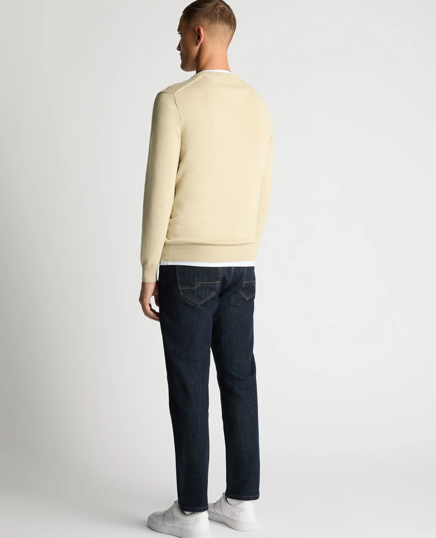 Tapered Fit Cotton Crew Neck Sweater