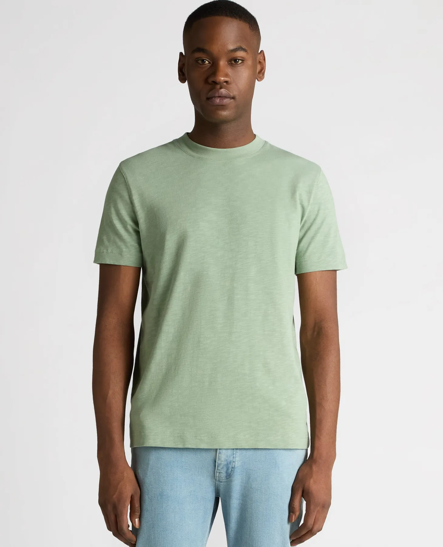 Tapered Fit Cotton Crew Neck Tee