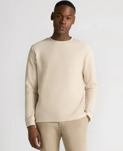 Tapered Fit Cotton Micro Waffle Sweatshirt