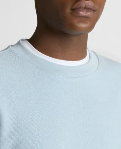 Tapered Fit Cotton Micro Waffle Sweatshirt