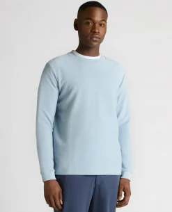 Tapered Fit Cotton Micro Waffle Sweatshirt