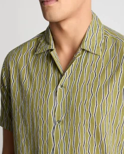 Tapered Fit Cotton Print Shirt