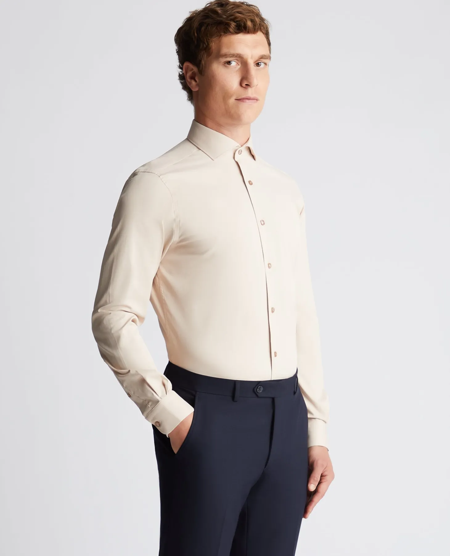 Tapered Fit Cotton Stretch Shirt