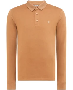 Tapered Fit Cotton-blend long seeve polo shirt