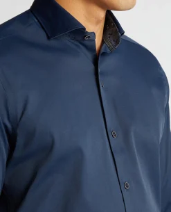 Tapered Fit Cotton-Blend Stretch Shirt