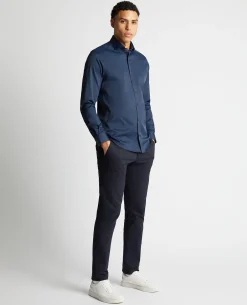 Tapered Fit Cotton-Blend Stretch Shirt