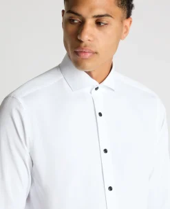 Tapered Fit Cotton-Blend Stretch Shirt