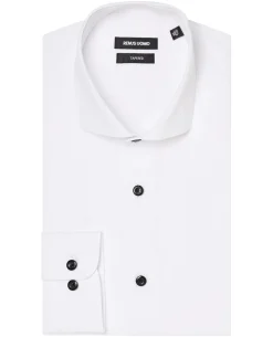Tapered Fit Cotton-Blend Stretch Shirt