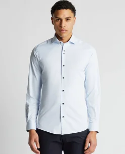 Tapered Fit Cotton-Blend Stretch Shirt