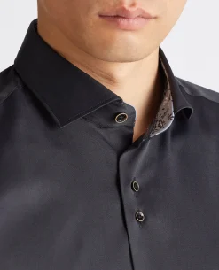 Tapered Fit Cotton-Blend Stretch Shirt