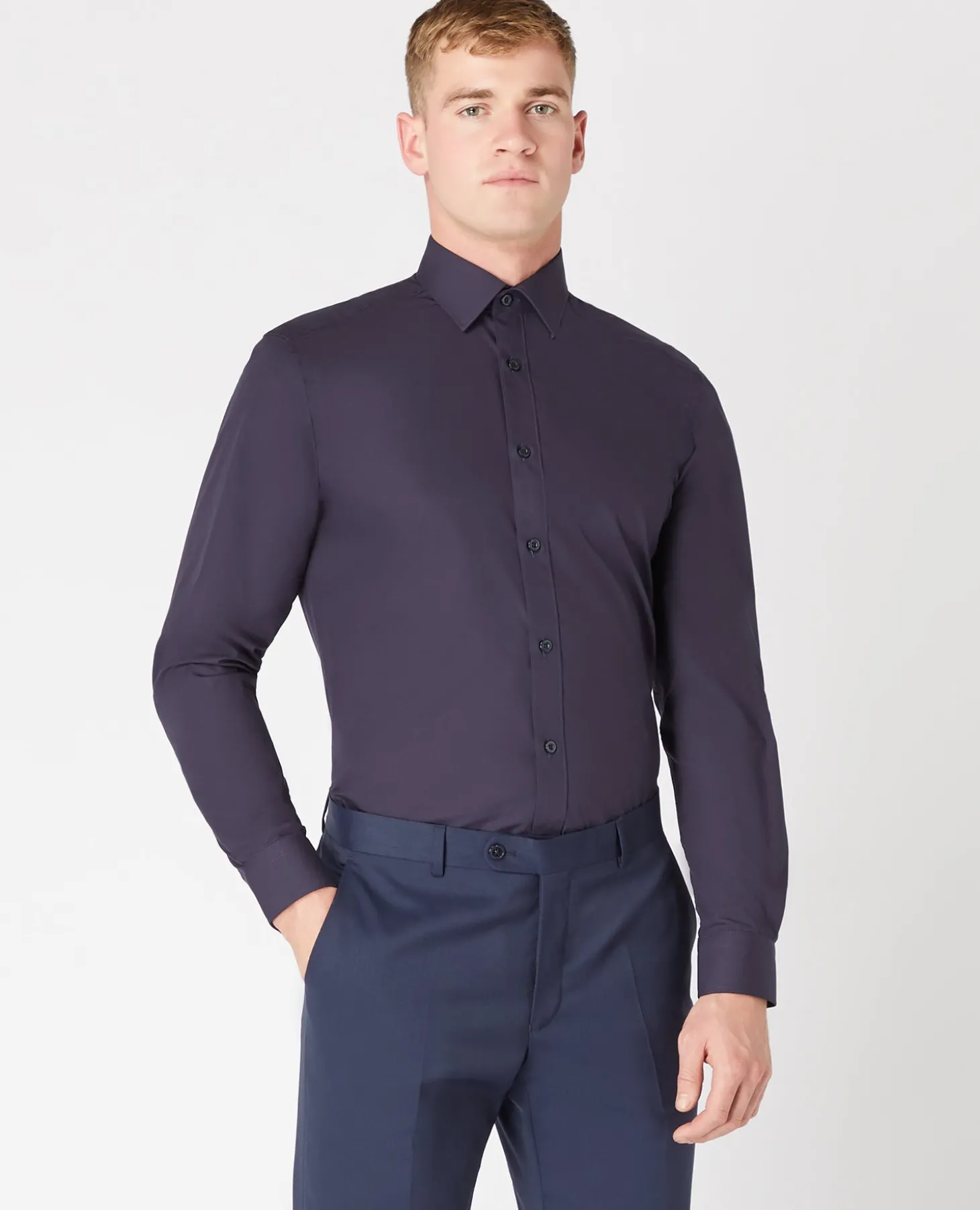 Tapered Fit Cotton-Blend Shirt